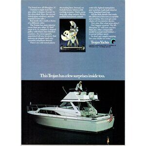 1971 Trojan 31 Fiberglass Yacht Vintage Print Ad Couple Yachting 70 Wall Art